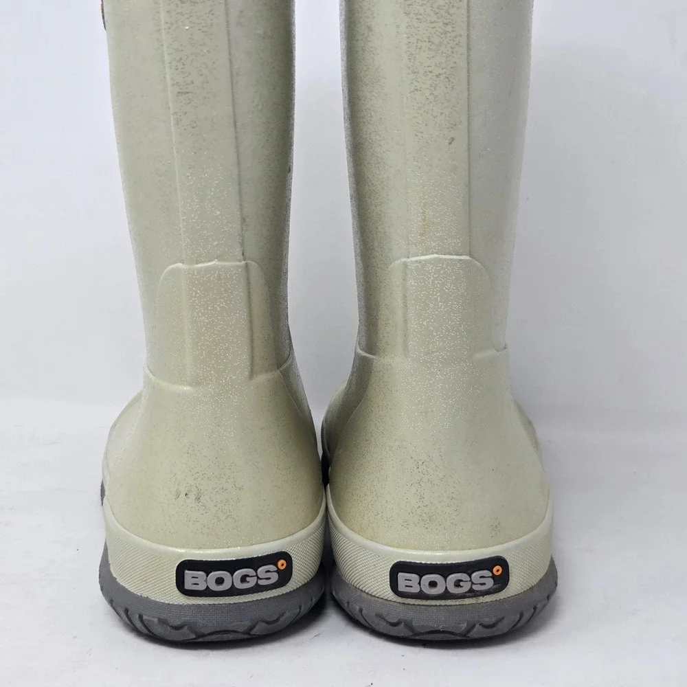 Bogs K Rainboot Glitter Green Waterproof Rubber Boots Youth Size 2 72399-040